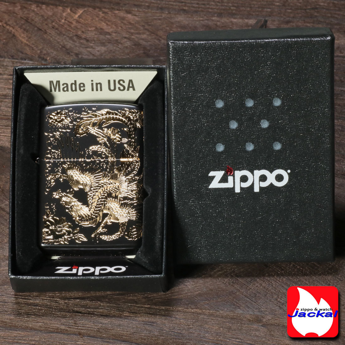 zippo(ジッポーライター) 瑞鳥　鳳凰 黒金　イオンブラック　二面加工 　【ネコポス対応】_zippo(ジッポーライター) 　瑞鳥　鳳凰 黒