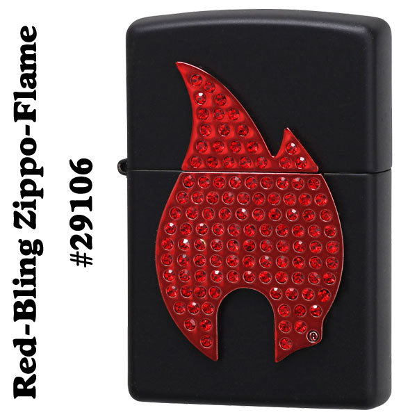 zippo(ジッポーライター)Red-Bling Zippo-Flame #29106 black matte_画像1