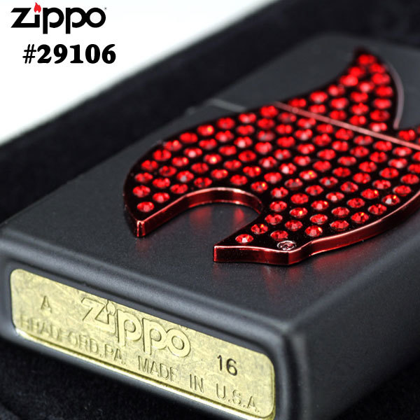 zippo(ジッポーライター)Red-Bling Zippo-Flame #29106 black matte_画像2