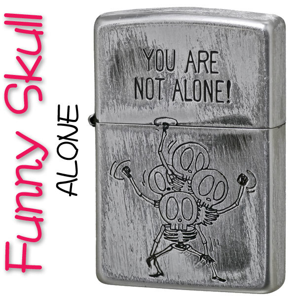 Zippo(ジッポー)：FUNNY SKULL/2UDS-ALONE（君は一人じゃない）【ネコポス対応可】_画像1