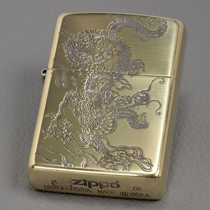 zippo(ジッポーライター)和柄　龍 真鍮古美イブシ ポリッシュ仕上げ　タイプB【ネコポス対応可】_画像7