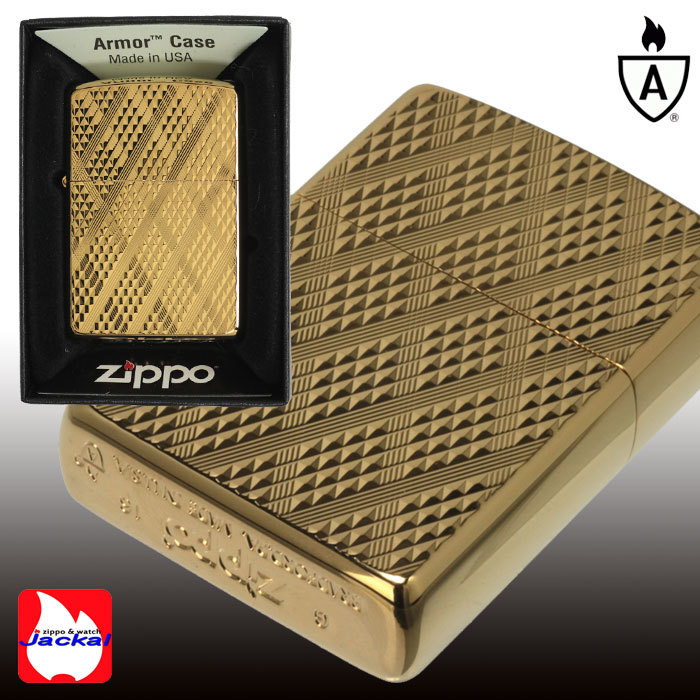 【ZIPPO】ジッポーライター アーマー Diamante ダイヤカット 両面加工 ゴールド A柄【ネコポス対応可】_画像5