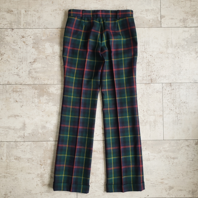  Ralph Lauren check pattern wool pants strut 7 made in Japan green RALPH LAUREN
