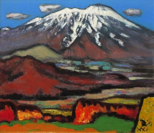 素朴な色使いで見ていて楽しくなります 津田亜紀 6号 深雪岩手山