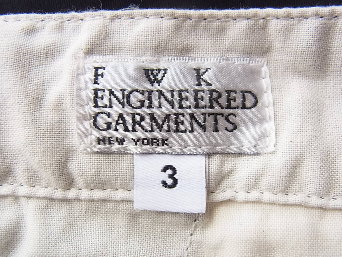 F W K ENGINEERED GARMENTS エンジニアドガーメンツ　コットンワークパンツ　サイズ 3 MADE IN USA ネイビー_画像5