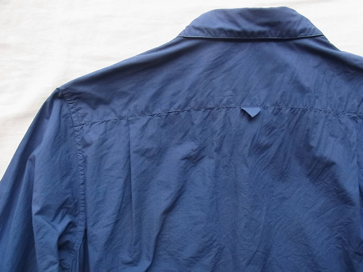 M H L, マーガレット・ハウエル　コットン100% レギュラーカラーシャツ　サイズ S 日本製　　ダークブルー系_画像4