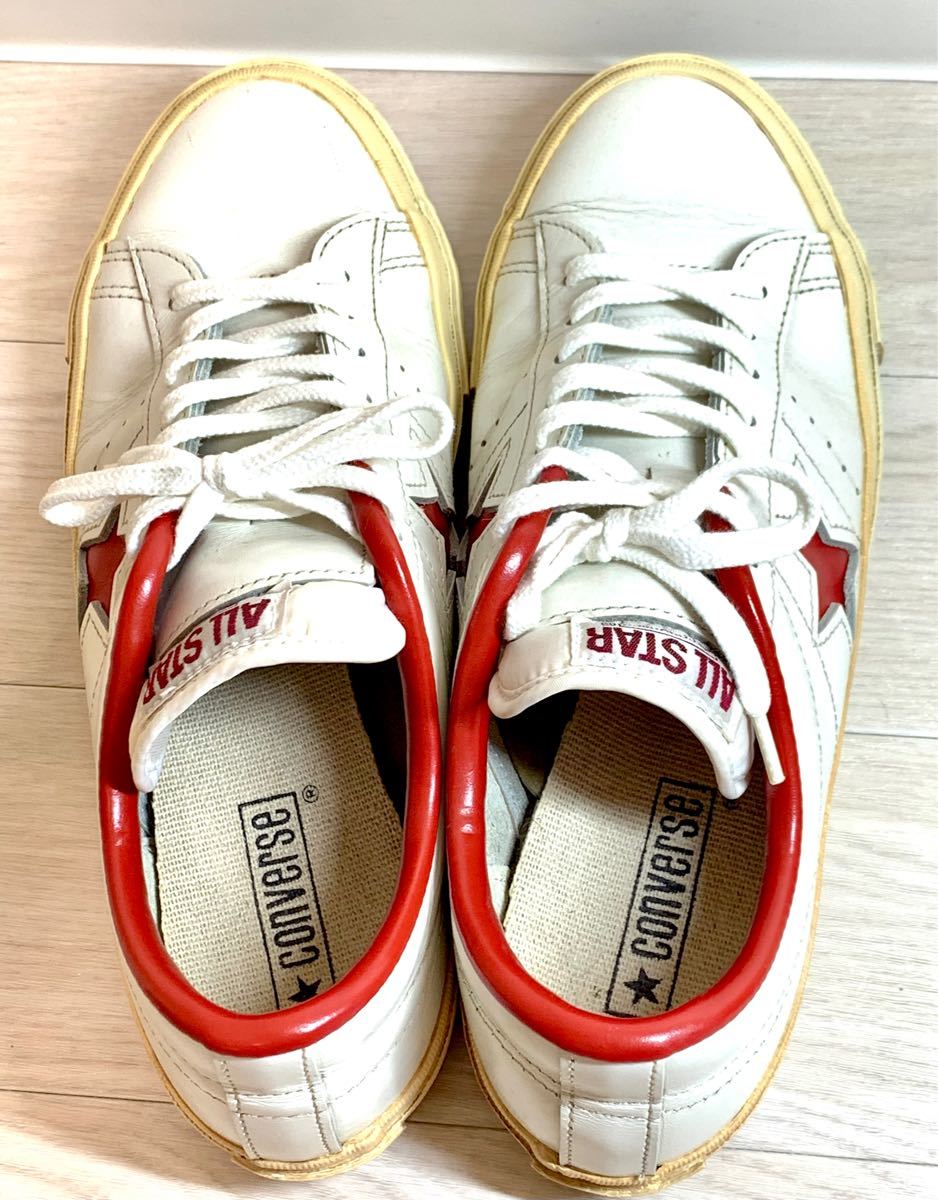 日本製 CONVERSE ワンスター レザー 白赤星 ホワイトレッド 日本製 CONVERSE ワンスター レザー 白赤星 ホワイトレッド