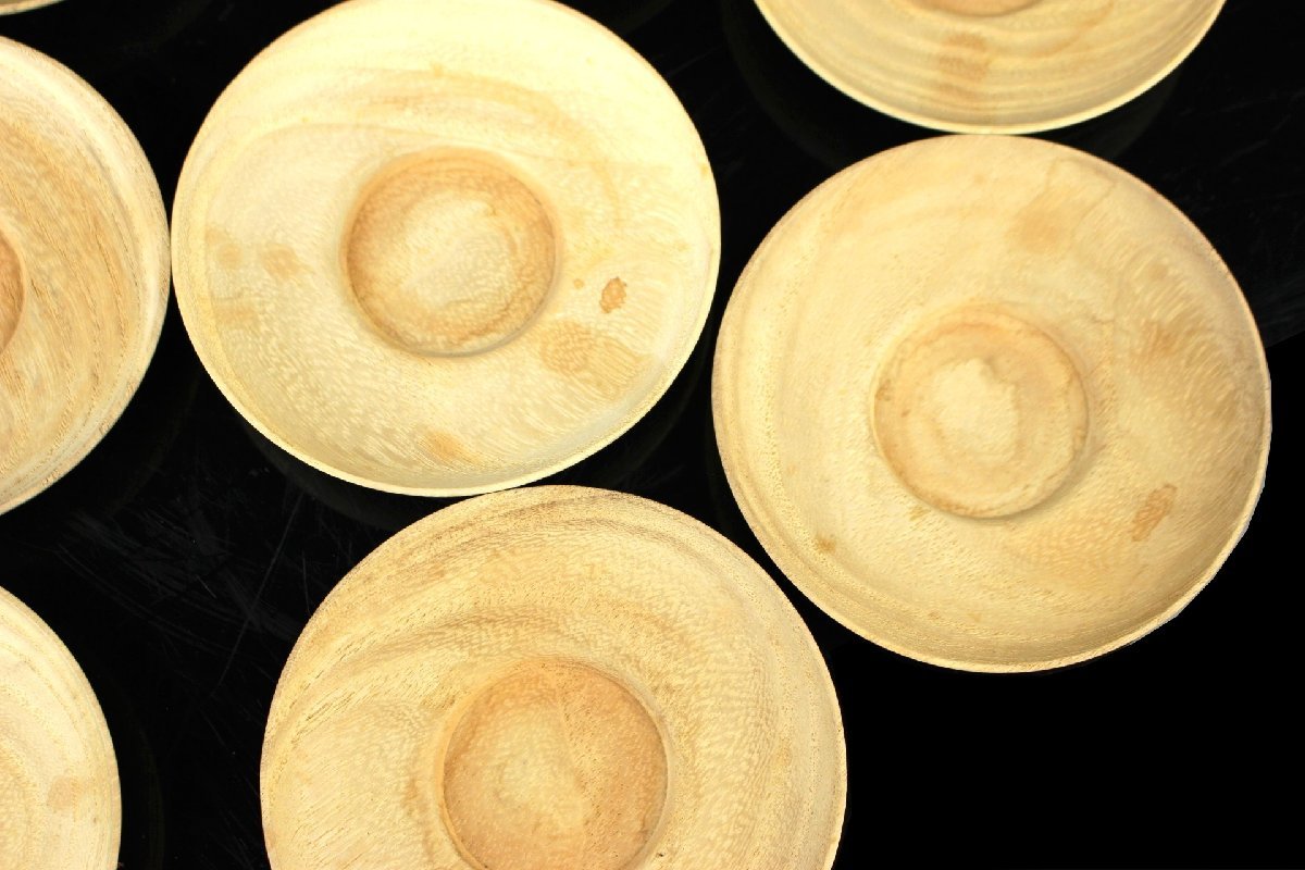 董芸】指物師 芦田 真阿 作 桐製 茶托 十客 煎茶道具 共箱 蔵出品