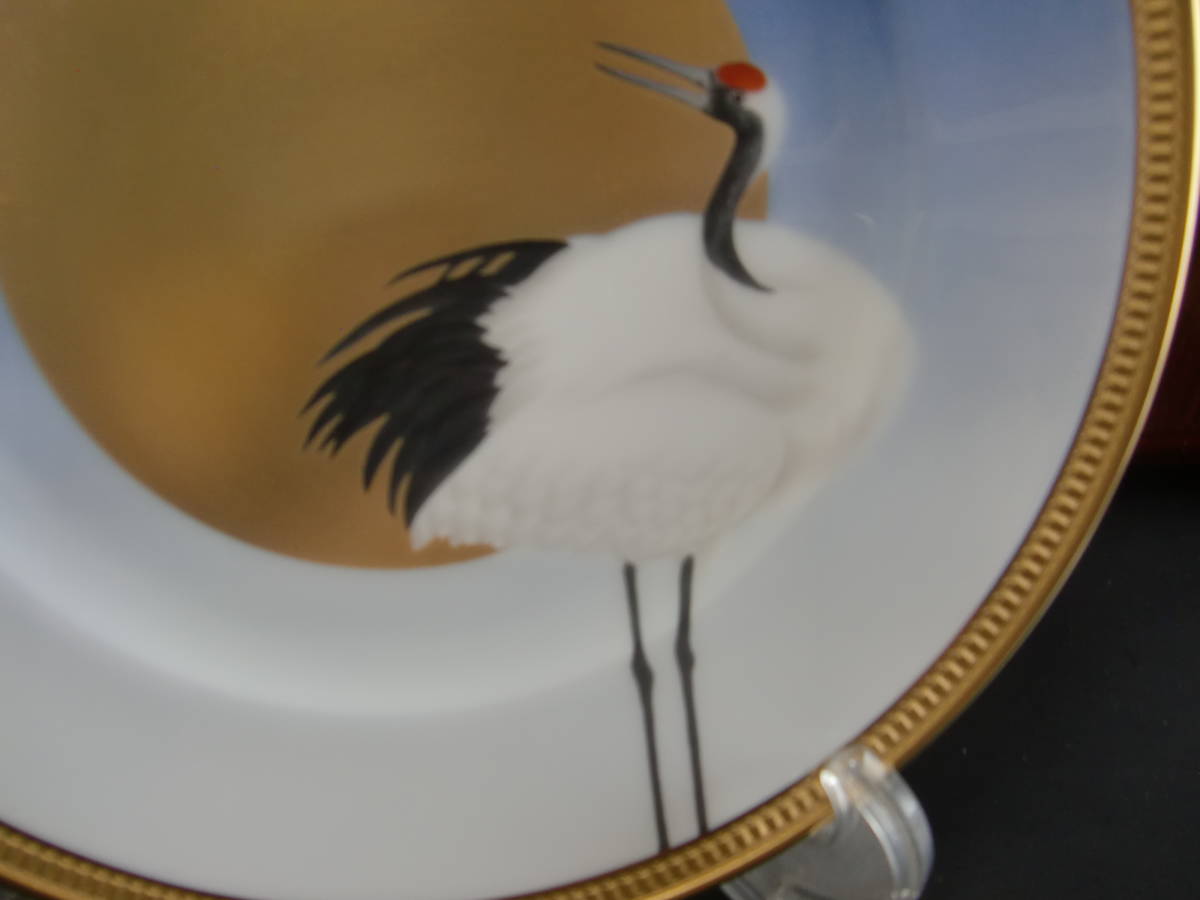 大倉陶園 歳時記シリーズ 日の出に鶴の図 美品 箱なし KU023 大倉陶園 歳時記シリーズ 日の出に鶴の図 美品 箱なし KU023