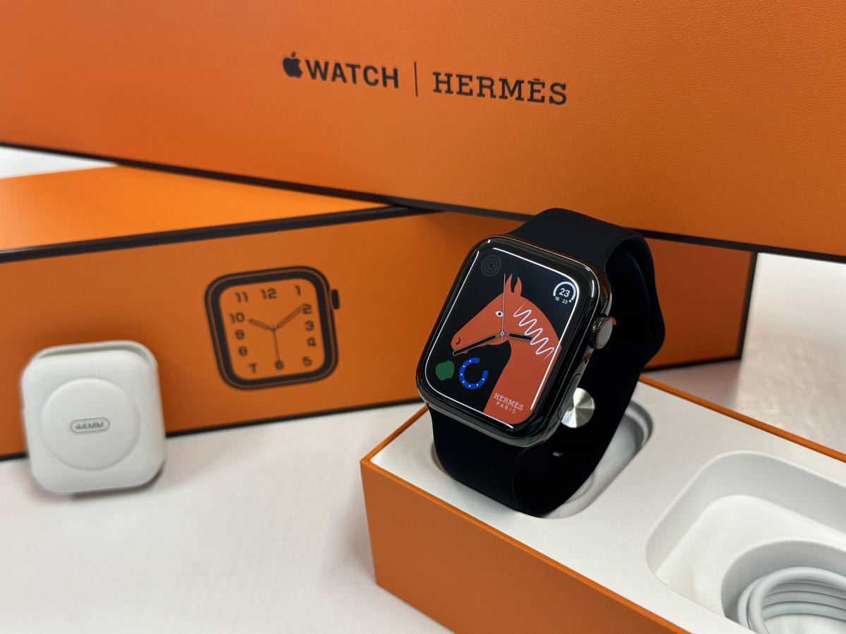 即決 Apple Watch series6 HERMES 44mm ブラック アップルウォッチ