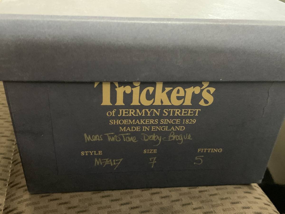 トリッカーズ×ラクアアンドシー　Tricker's×ACQUER　別注　M7417　ツートン　コードバン　ダービーシューズ　靴　７-5　used 美品_画像7