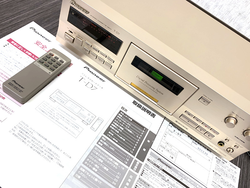 □PIONEER T-D7 カセットデッキ リモコン・取扱説明書付き □PIONEER T-D7 カセットデッキ リモコン・取扱説明書付き