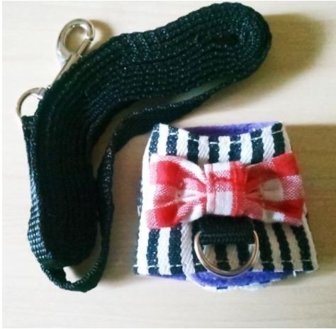  hamster # Harness & Lead # black [XS] installation is simple touch fasteners! small animals [ black XS] stripe pet clothes 