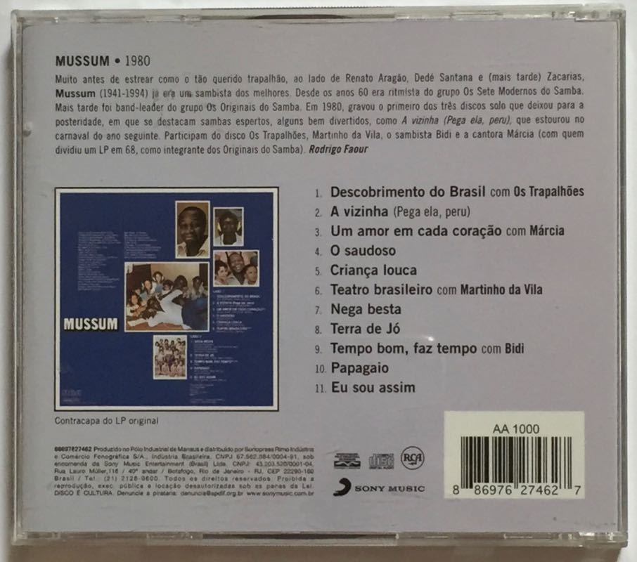 MUSSUM 1980 Brazil foreign record CD rare 