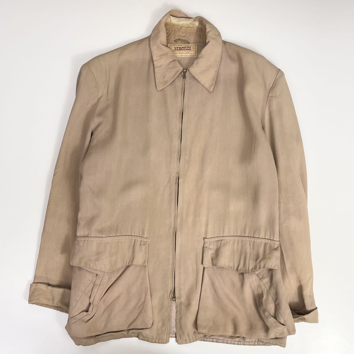 1円〜 50s〜60s HERCULES レーヨン ギャバジン ジャケット ピンク