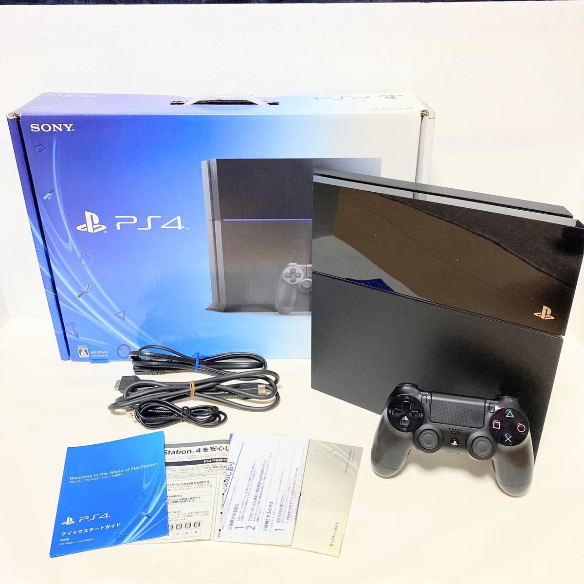 PS4 本体 セット 500GB ブラック SONY PlayStation4 CUH-1000A プレステ4 通電、動作確認、初期化済 箱  コントローラー