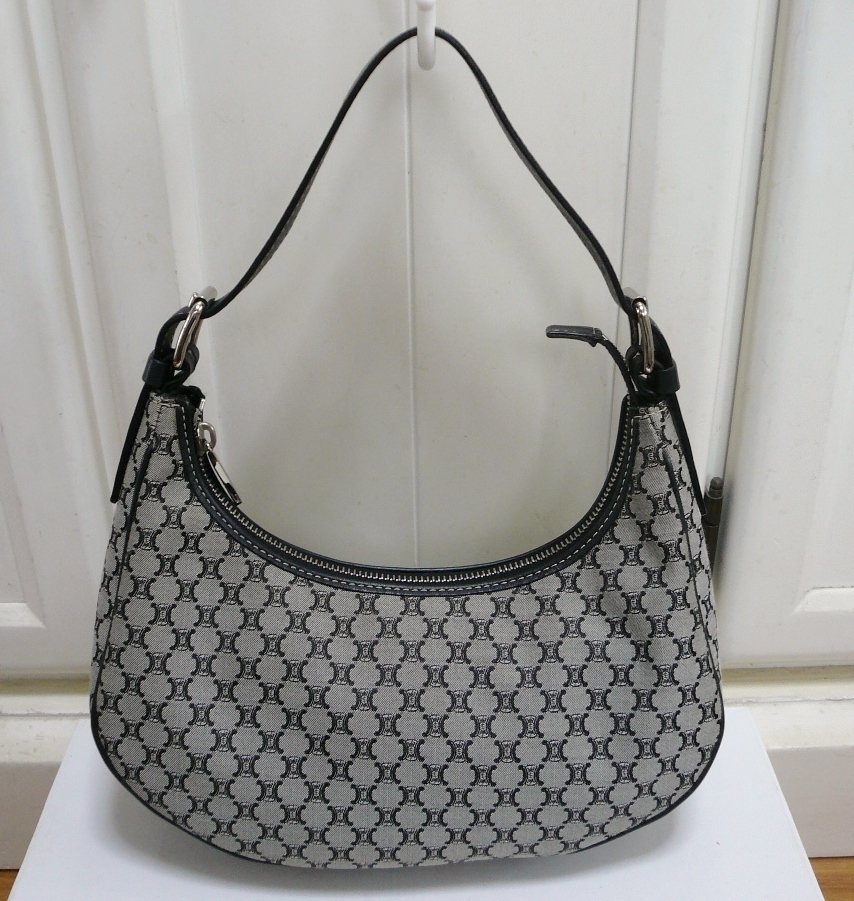 美品 CELINE セリーヌ キャンバス レザー マカダム トリオンフ