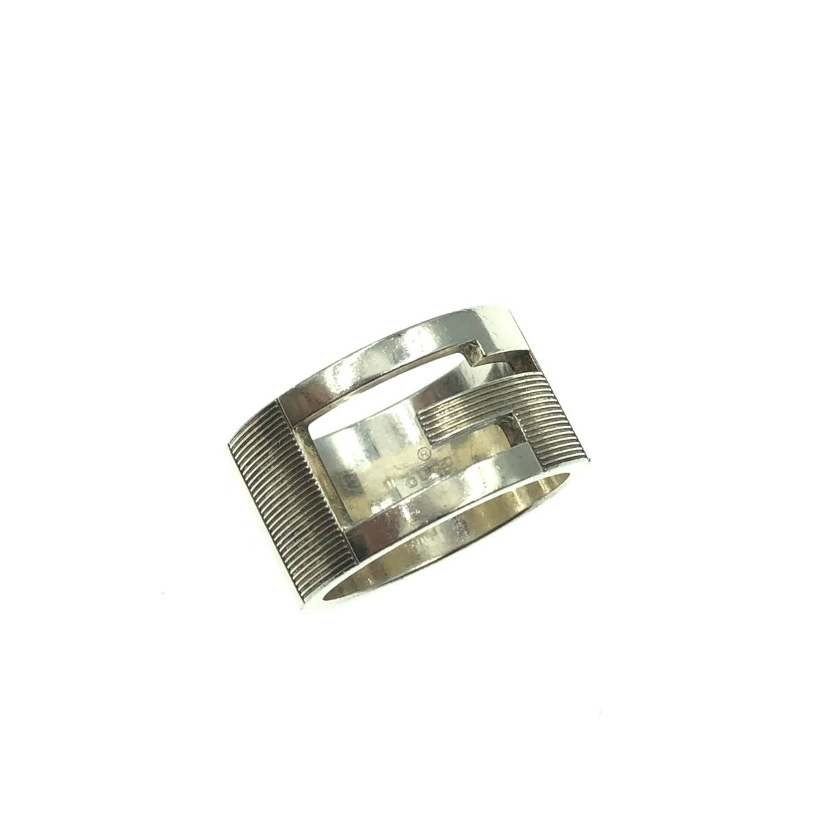 GUCCI カットアウトG リング ワイド 指輪 シルバー 925 #18 メンズ アクセサリー グッチ