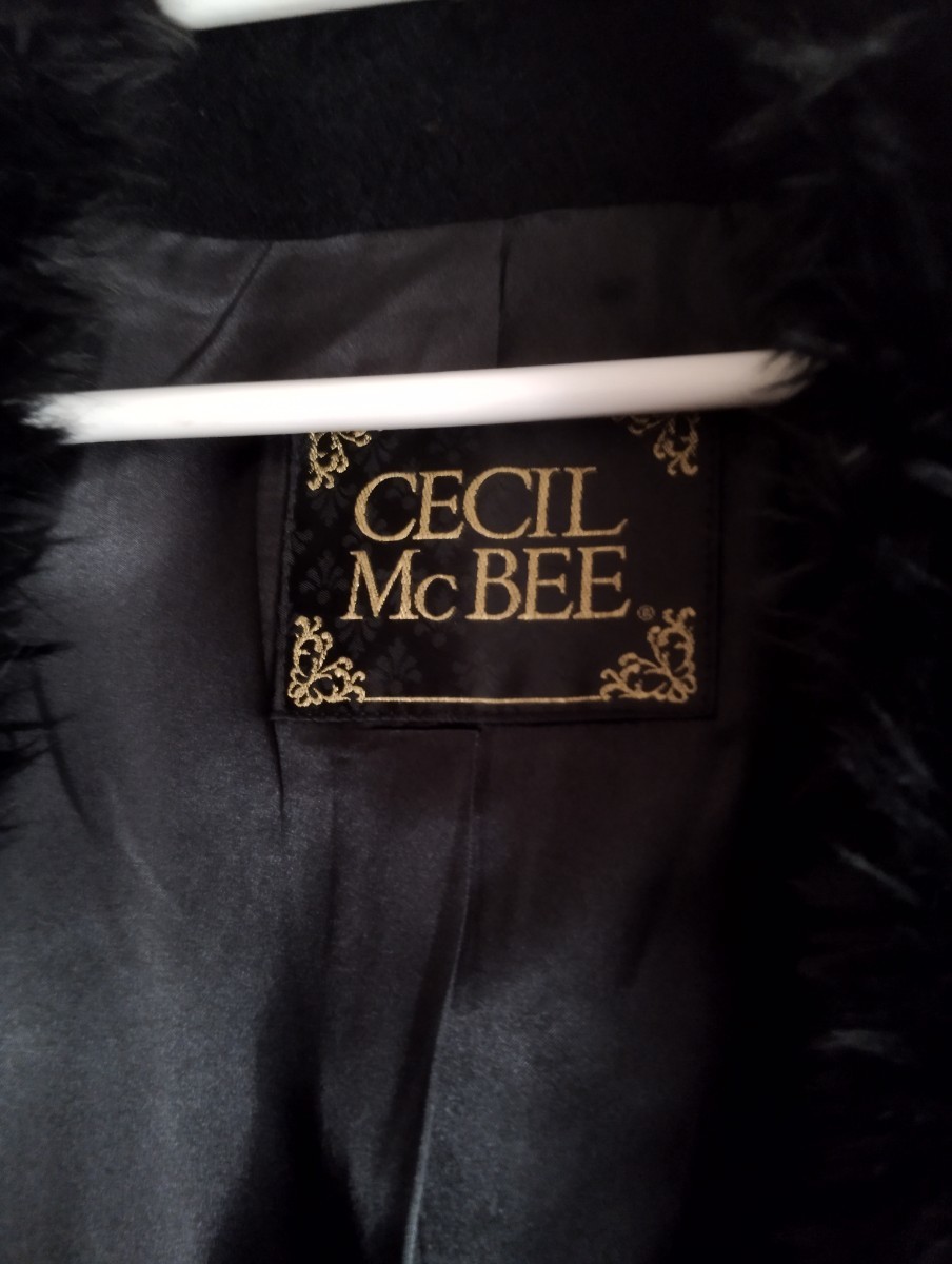 セシル・マクビー　CECILE McBEE　黒ハーフコート ファーコート ハーフコート