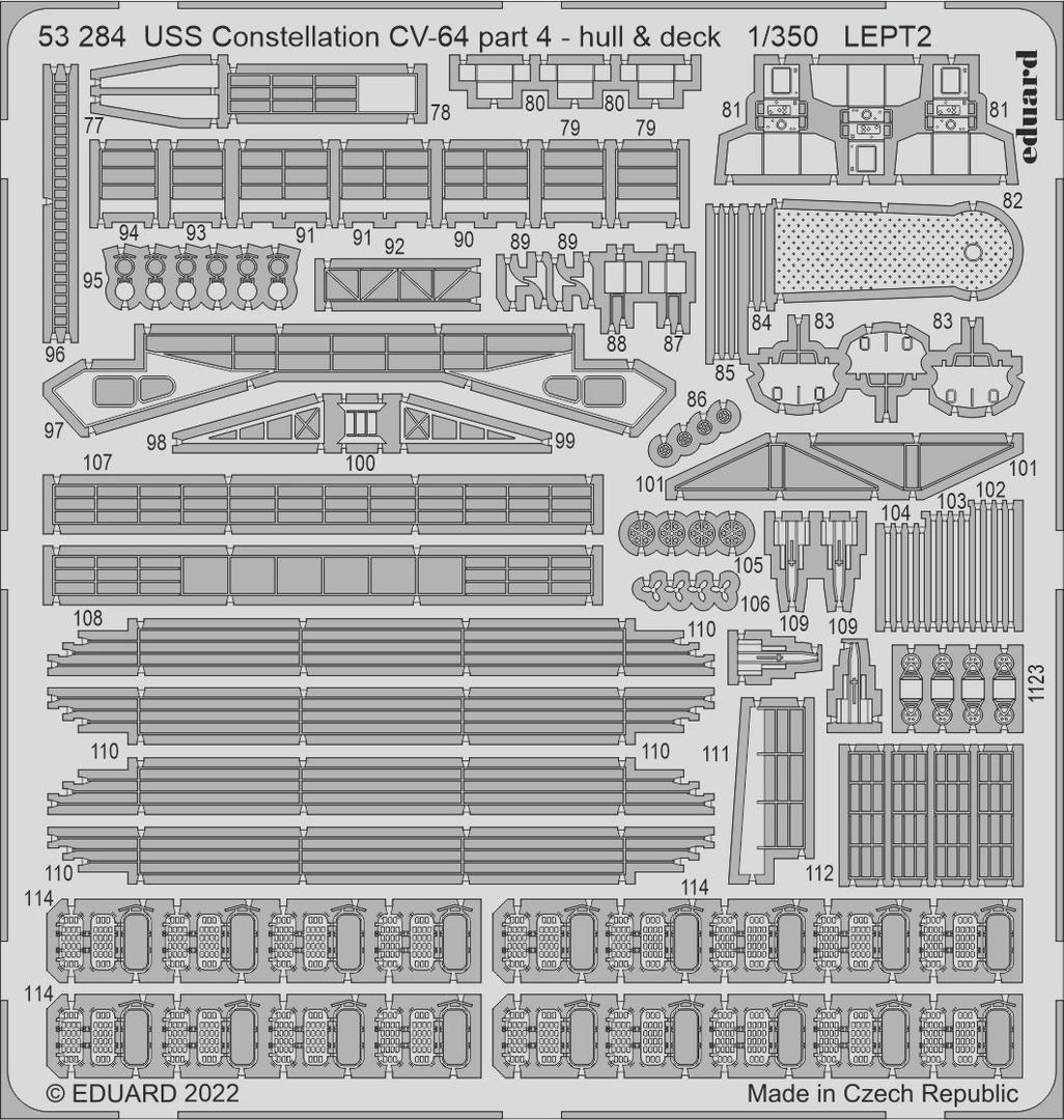 エデュアルド(53284)1/350 米海軍 コンステレーション CV-64用hull、deckのエッチングパーツ(part4)の画像2