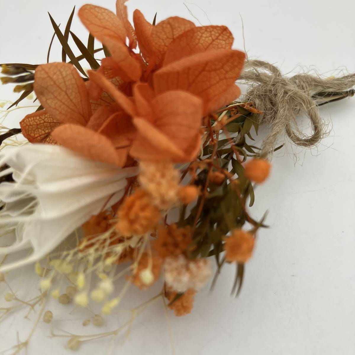 < new goods > preserved flower swag bouquet bouquet hand made hydrangea . charcoal orange ornament interior .. celebration present 