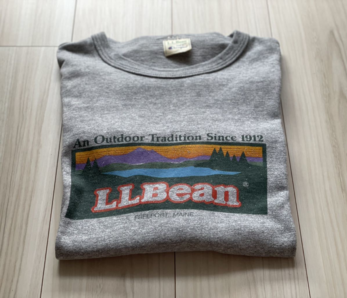 激レア！80s チャンピオンx L.L.Bean Tシャツ グレー杢 XL エルエルビーン_画像10