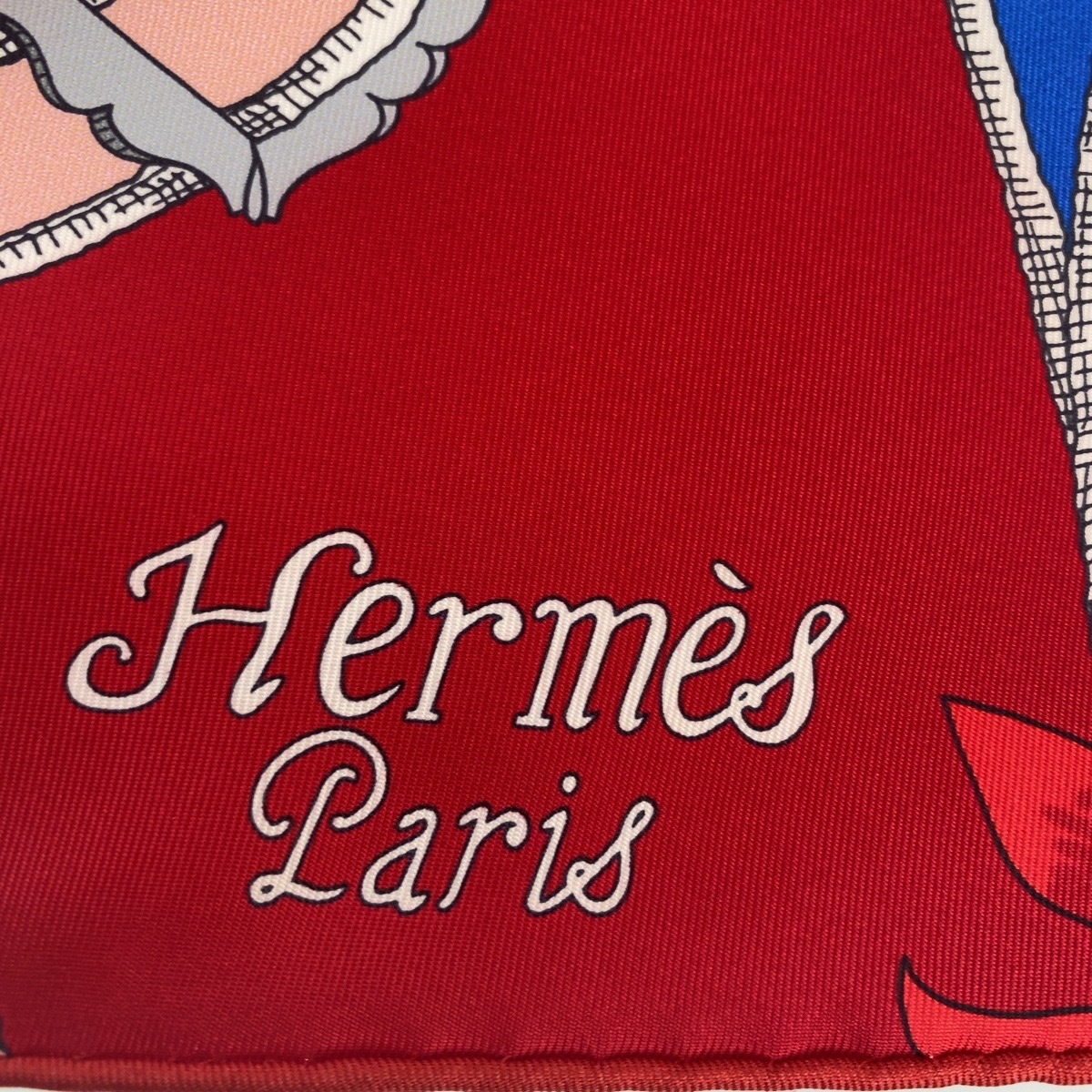 新品未使用 HERMES エルメス マキシツイリー 帝王学 レッド シルク