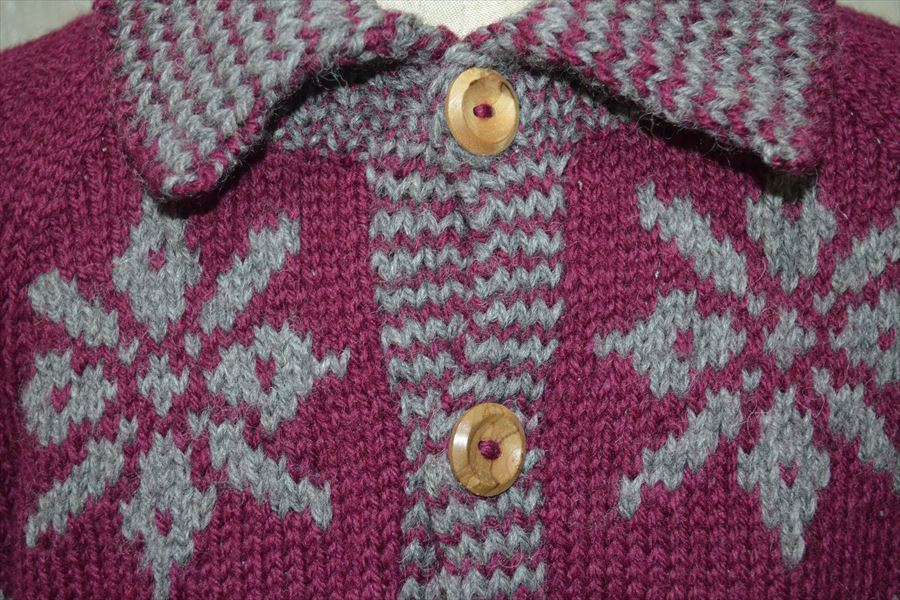  Inverallan INVERALLAN hand knitted wool knitted cardigan D2230