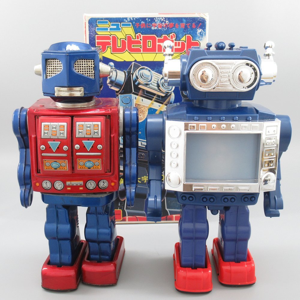 即納安い ヤフオク! - レトロ ブリキ ロボット 堀川玩具 ニューテレビ