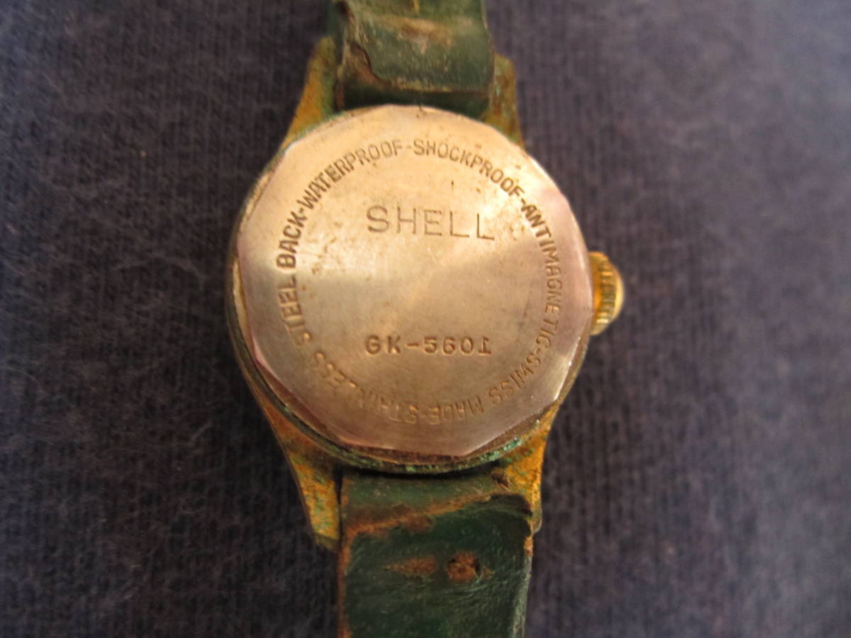 античный женский часы SHELL 17Jewels swiss made б/у утиль 