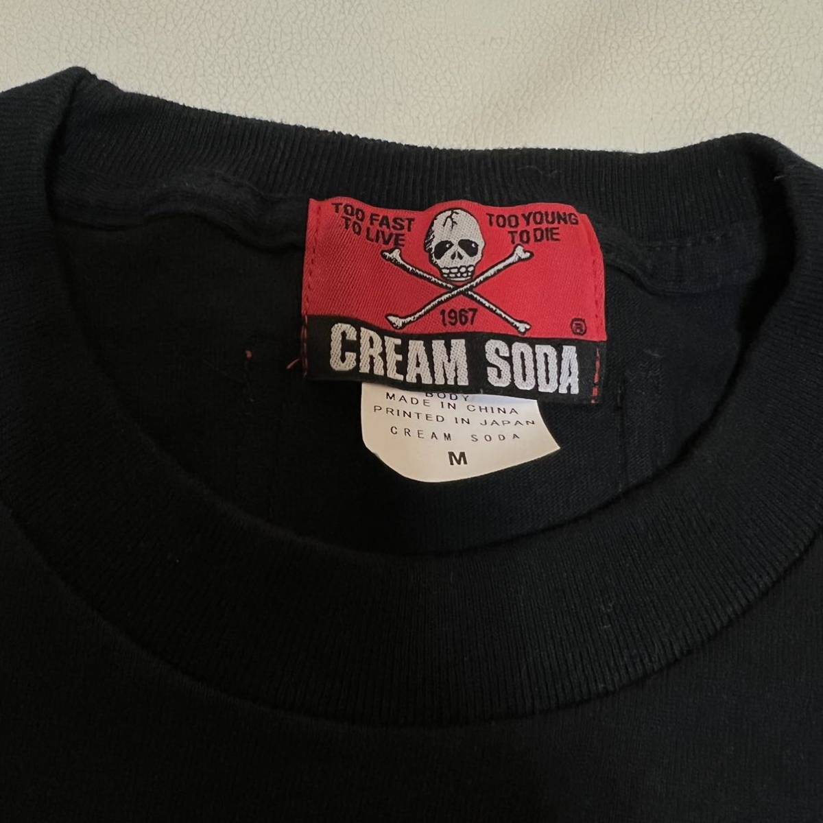 完売品　クリームソーダ ファイヤー　半袖Tシャツ　メンズ M ブラック　黒　赤　　ファイヤーパターン_画像5