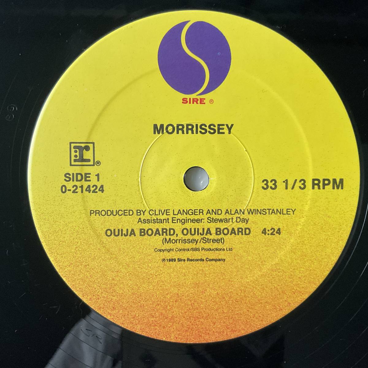 RARE USA Sire 12” Vinyl レコード Morrissey Ouija Board, Ouija Board 1989 モリッシー The Smiths 0-21424_画像5