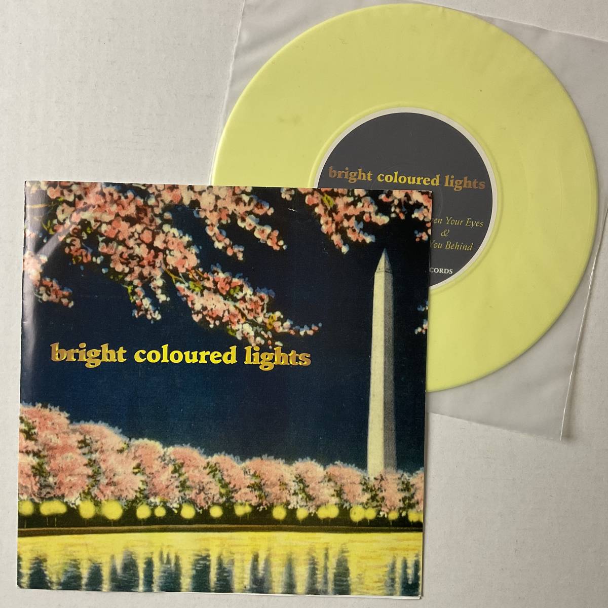未使用 限定盤 Bright Coloured Lights Open Your Eyes レコード 7“ LTD YELLOW VINYL Indie Shoegazer シューゲイザー UNPLAYED
