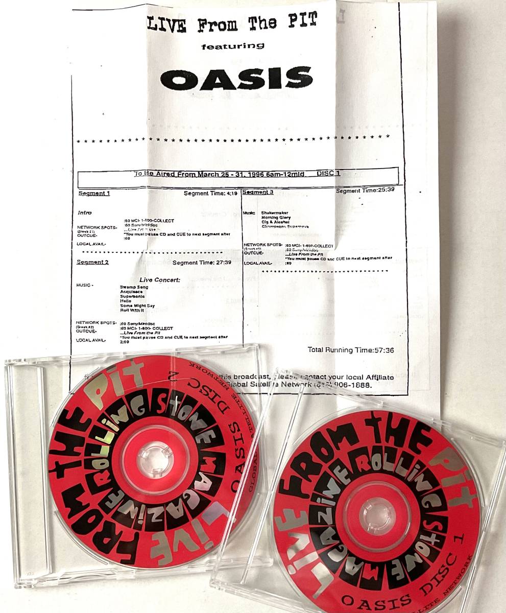 非売品 ★ OASIS Live From The Pit RADIO SHOW CD PROMO オアシス 激レア盤 2枚組 1996年 入手困難_画像1