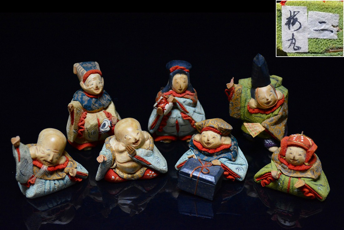 Yahoo!オークション - 時代 加茂人形 木目込人形『七福神』桐 Yahoo!オークション - 時代 加茂人形 木目込人形『七福神』桐
