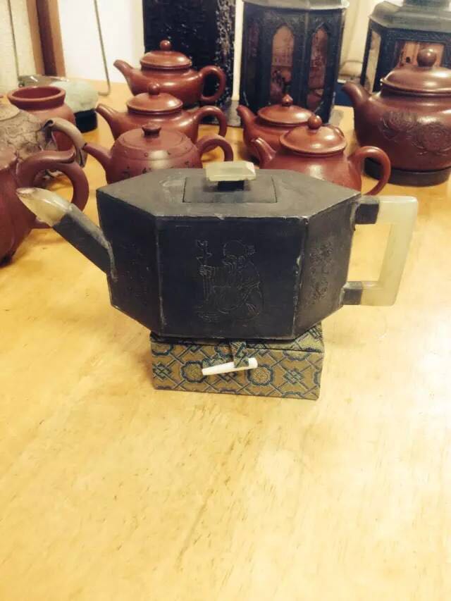 錫製 急須 朱泥 白玉 清時代 茶道具 茶器 錫製 急須 朱泥 白玉 清時代 茶道具 茶器