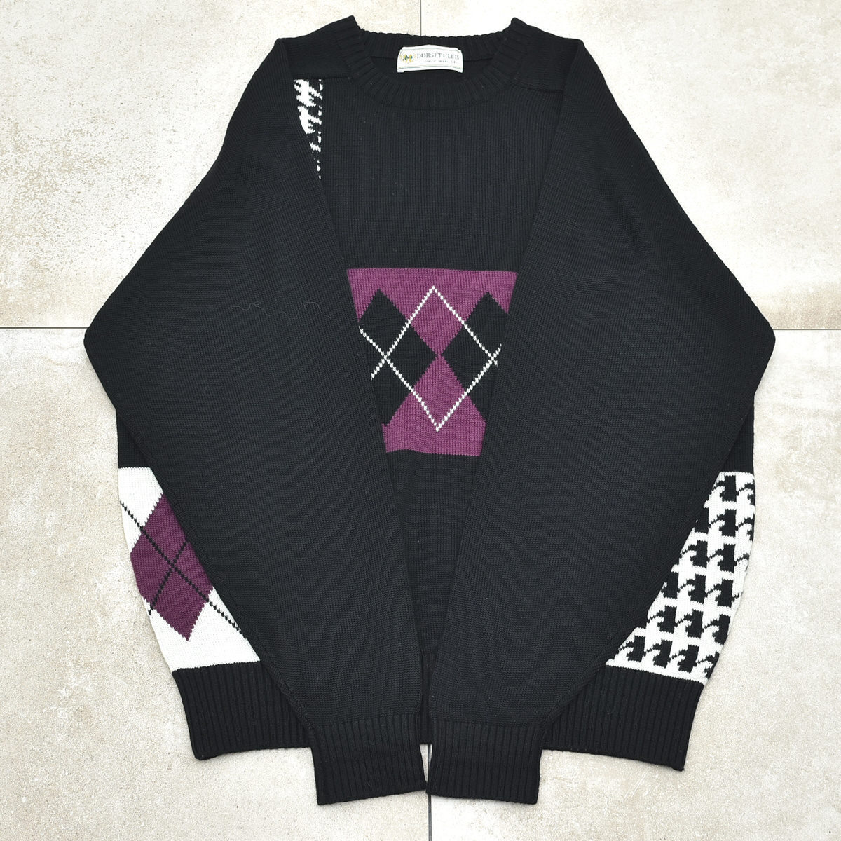 Argyle & Dogstooth panel design sweater мужской LL размер a-ga il & тысяч птица .. panel образец высокий мера 