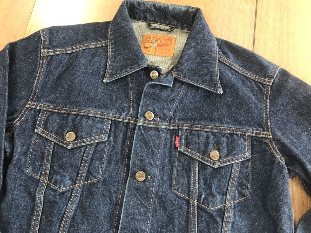 70s BIG-JOHN ビッグジョン 40 ビンテージ 濃インディゴブルー 70s BIG-JOHN ビッグジョン 40 ビンテージ 濃インディゴブルー