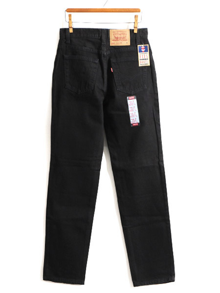 タグ付き 新品 デッドストック 90s USA製 Levis 505 ブラック デニム パンツ レディース S 程/ リーバイス ジーンズ ジーパン ストレート g_画像1