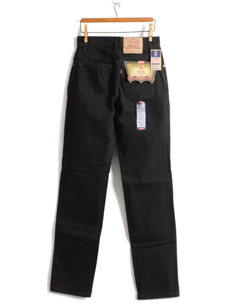 タグ付き 新品 デッドストック 90s USA製 Levis 505 ブラック デニム パンツ レディース S 程/ リーバイス ジーンズ ジーパン ストレート M_画像1