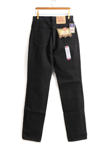 タグ付き 新品 デッドストック 90s USA製 Levis 505 ブラック デニム パンツ レディース S 程/ リーバイス ジーンズ ジーパン ストレート T_画像1