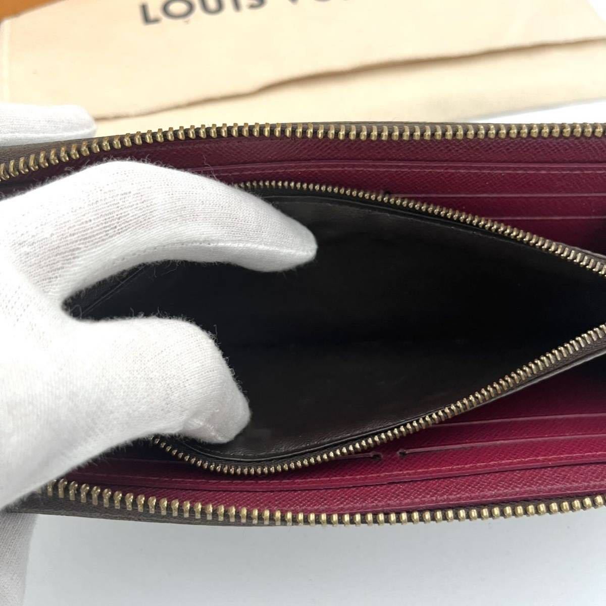 1円【極美品】Louis Vuitton ルイヴィトン ポルトフォイユ クレマンス フューシャ モノグラム 長財布 ウォレット 小銭入れ ロゴ シルバー