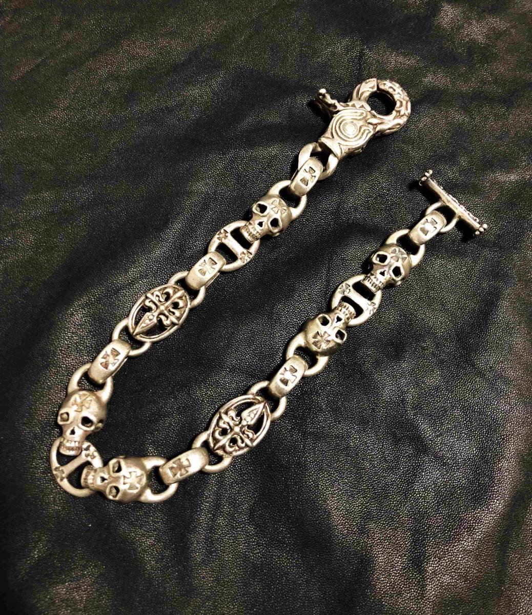 [A&G] LIMITED SKULL DAGGER LINK Skull ×daga- link one clip silver wallet chain T-bar roof SV925e- and ji-