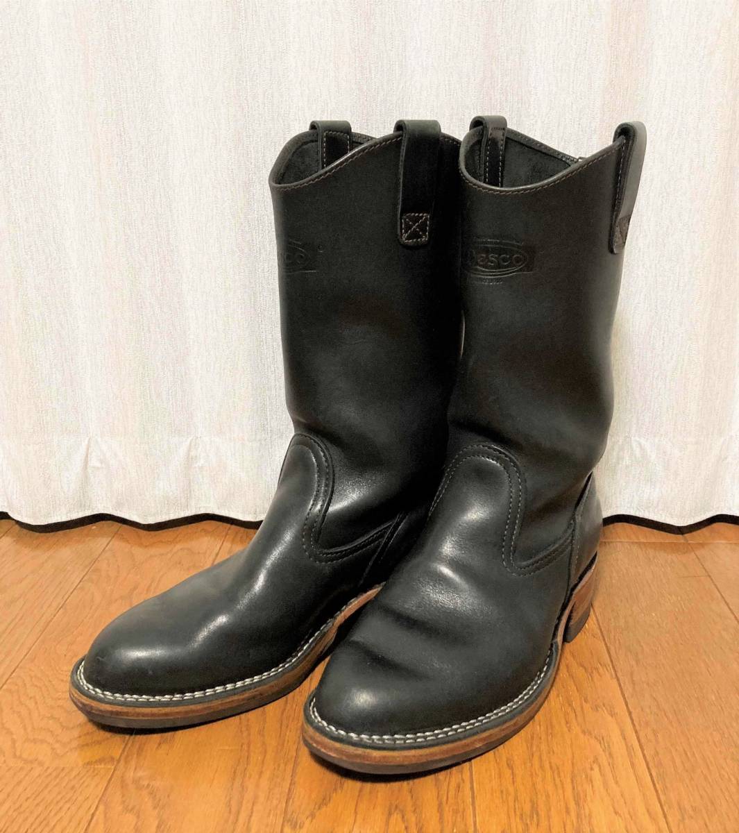 [WESCO] WESTERN BOSS ウエスタンボス モリソン バイカーレザーブーツ 7.5E ブラック ウエスコ_画像1