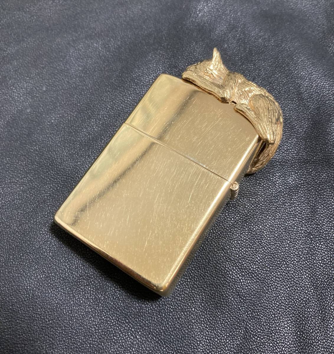 [80s ZIPPO] 1983年 立体加工 猫 オーナメント キャット ゴールド 80年代 CAT USA製 ジッポー_画像3