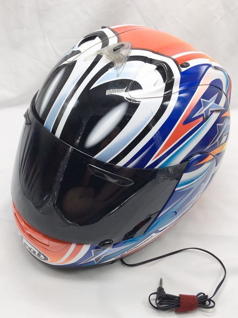 カーキ×インディゴ Arai ヘルメット RX-7 RR4 中野レプリカ 直筆サイン