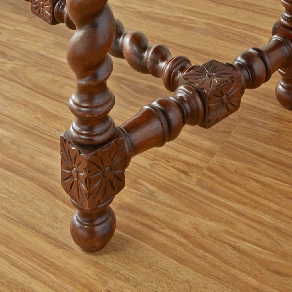 アンティーク調　オールドブリテン調　オーク材　ブラウンウッド　コンソールテーブル　脚のネジネジのデザインが素敵!_画像6