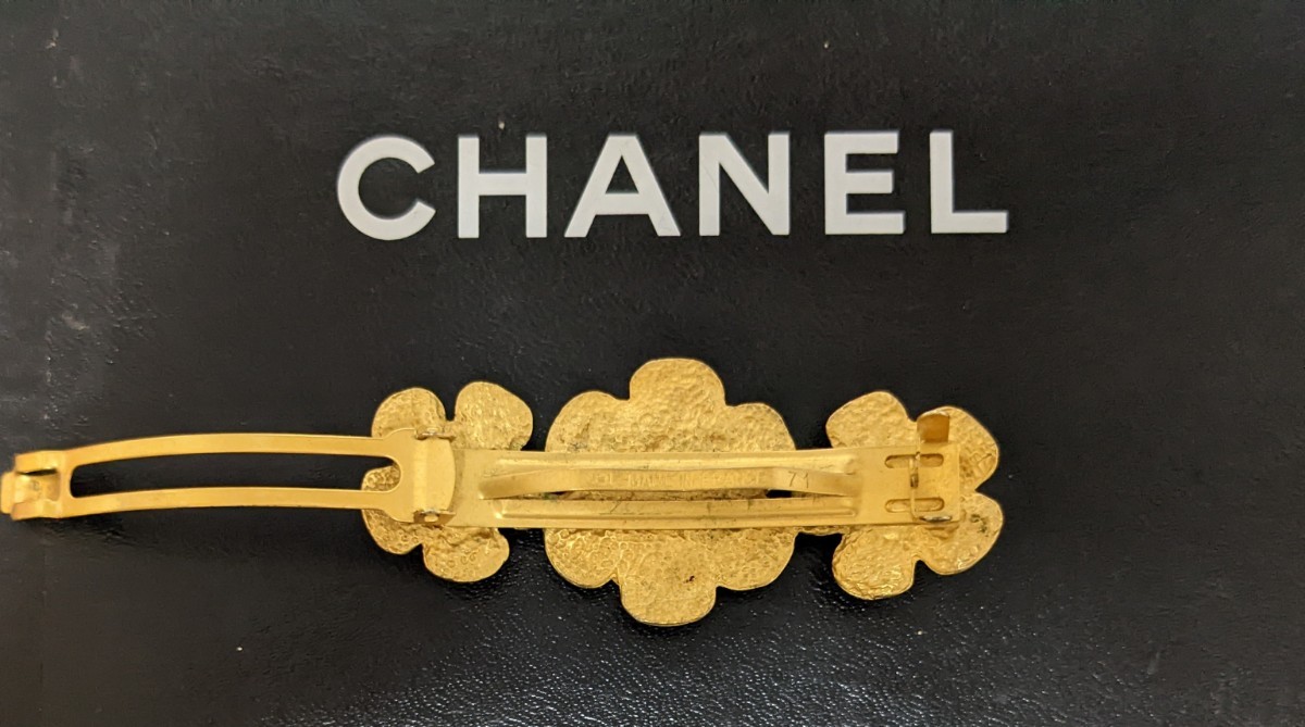 ☆シャネル☆CHANEL☆バレッタ☆ゴールド☆カメリア☆ヴィンテージ