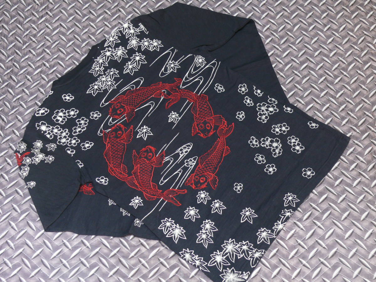 ♪CROPPED HEADS(クロップドヘッズ) 五鯉躍(ごりやく)◆長袖Tシャツ◆カラー：ブラック◆SIZE：M 未使用(ラスト１点物)_♪クロップドヘッズ 五鯉躍(ごりやく)Tee