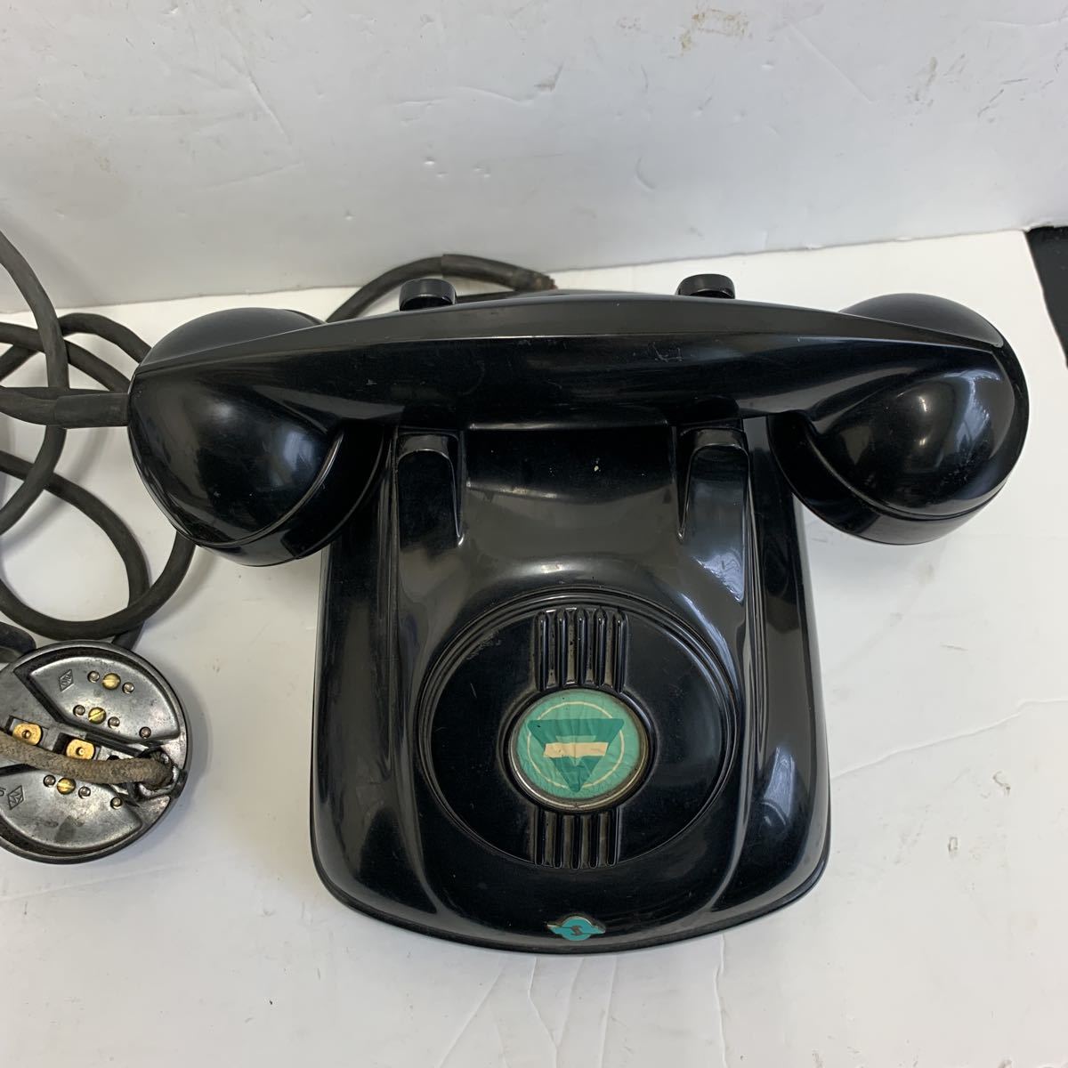  black telephone 4 number C also electro- type valuable telephone machine antique Showa Retro that time thing 